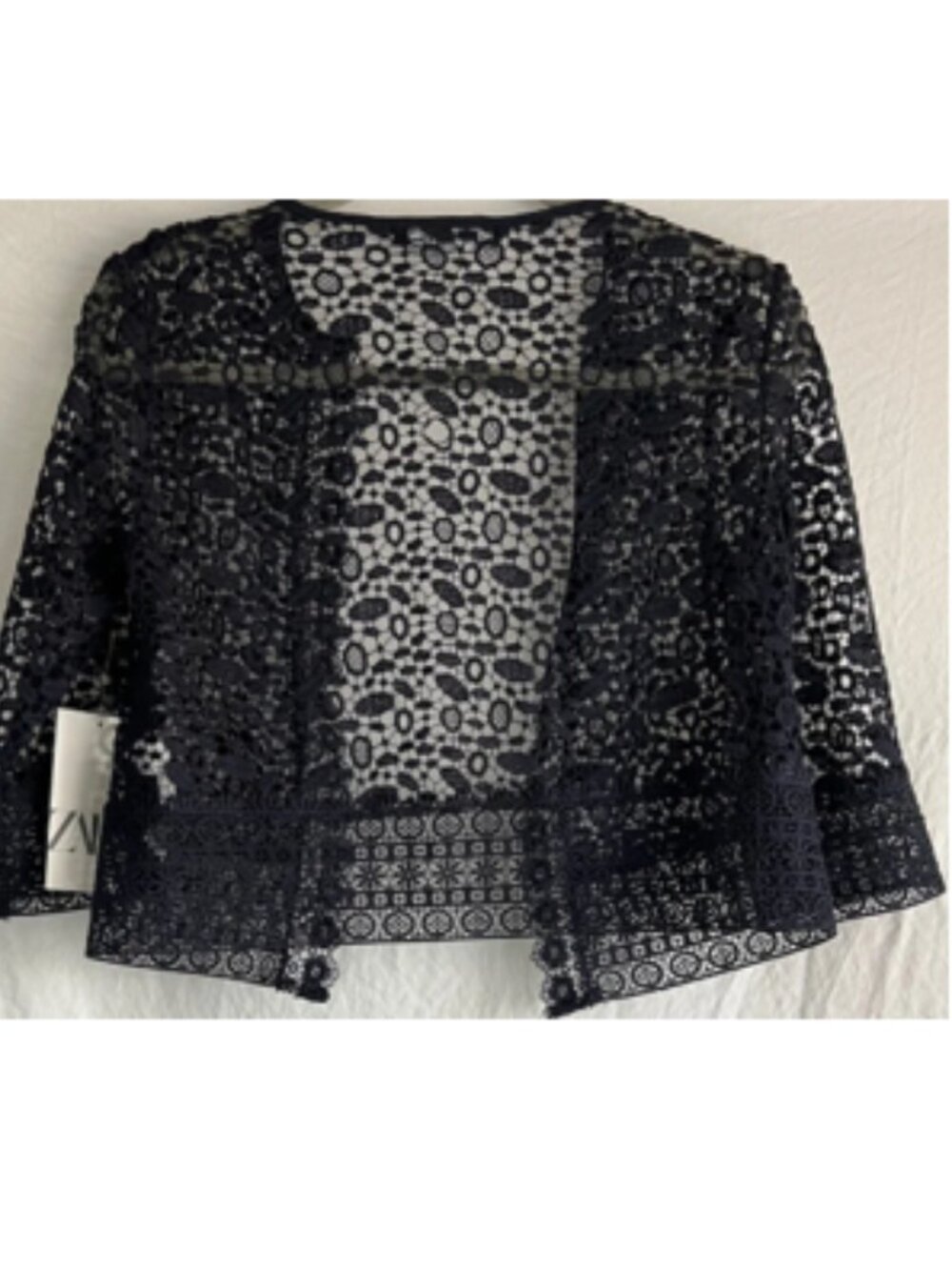 New Zara Deep Navy Lace Open-Front Cardigan Sz S - Bundle Discount
